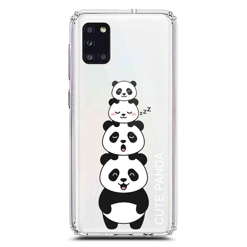Samsung Galaxy A31 Cover -Dreamy Panda Series - Clear Phone Case - Soft Silicon Borders