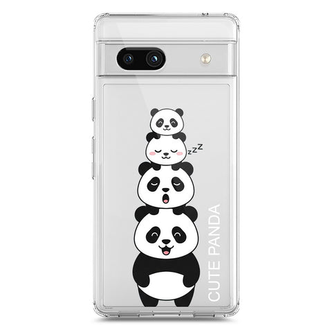 Google Pixel 7a Cover -Dreamy Panda Series - Clear Phone Case - Soft Silicon Borders