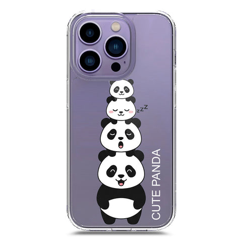 iPhone 14 Pro Cover -Dreamy Panda Series - Clear Phone Case - Soft Silicon Borders