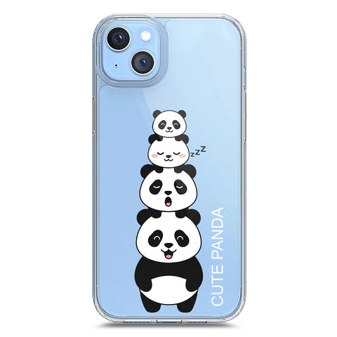 iPhone 14 Plus Cover -Dreamy Panda Series - Clear Phone Case - Soft Silicon Borders