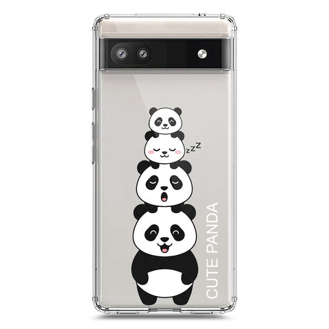 Google Pixel 6a Cover -Dreamy Panda Series - Clear Phone Case - Soft Silicon Borders