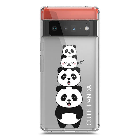 Google Pixel 6 Pro Cover -Dreamy Panda Series - Clear Phone Case - Soft Silicon Borders
