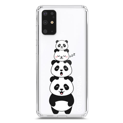 Samsung Galaxy S20 Plus Cover -Dreamy Panda Series - Clear Phone Case - Soft Silicon Borders