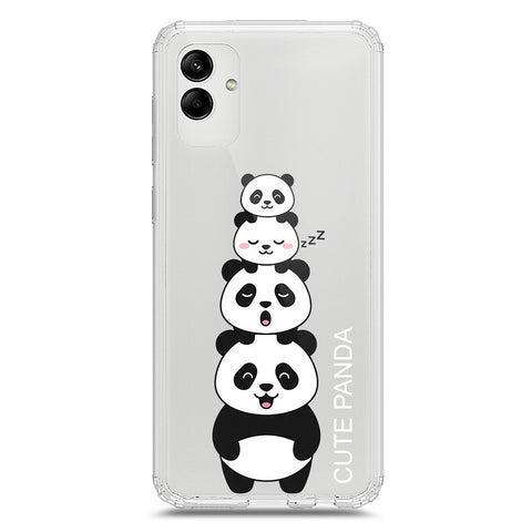 Samsung Galaxy M02s Cover -Dreamy Panda Series - Clear Phone Case - Soft Silicon Borders