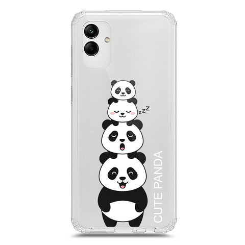 Samsung Galaxy A04 Cover -Dreamy Panda Series - Clear Phone Case - Soft Silicon Borders