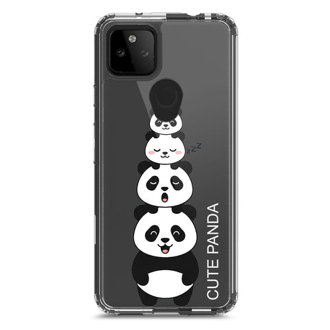 Google Pixel 5a 5G Cover -Dreamy Panda Series - Clear Phone Case - Soft Silicon Borders