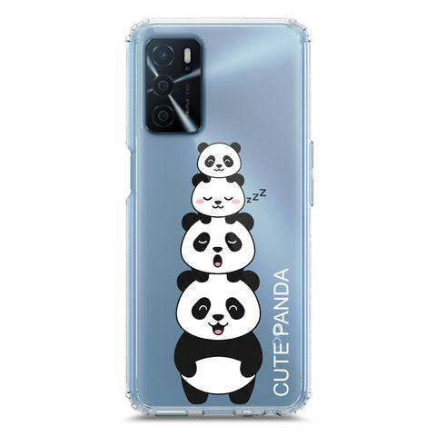 Oppo A54s Cover -Dreamy Panda Series - Clear Phone Case - Soft Silicon Borders