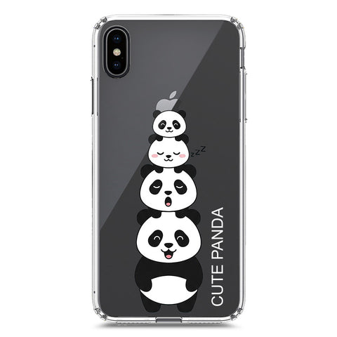 iPhone XS Max Cover -Dreamy Panda Series - Clear Phone Case - Soft Silicon Borders
