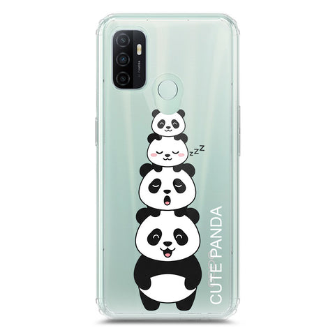 Oppo A53s Cover -Dreamy Panda Series - Clear Phone Case - Soft Silicon Borders
