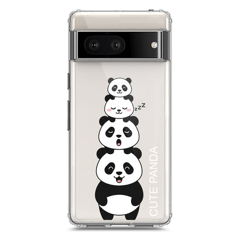 Google Pixel 7 Cover -Dreamy Panda Series - Clear Phone Case - Soft Silicon Borders