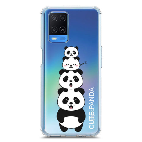 Oppo A54 4G Cover -Dreamy Panda Series - Clear Phone Case - Soft Silicon Borders