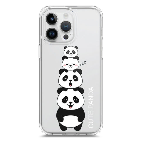 iPhone 15 Pro Cover -Dreamy Panda Series - Clear Phone Case - Soft Silicon Borders