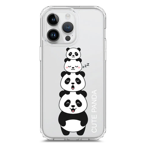 iPhone 15 Pro Max Cover -Dreamy Panda Series - Clear Phone Case - Soft Silicon Borders