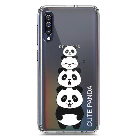 Samsung Galaxy A50s Cover -Dreamy Panda Series - Clear Phone Case - Soft Silicon Borders