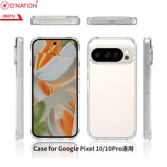 Google Pixel 10 Cover - Transparent - ONation Crystal Series - Premium Quality Clear Case No Yellowing Back With Smart Shockproof Cushions