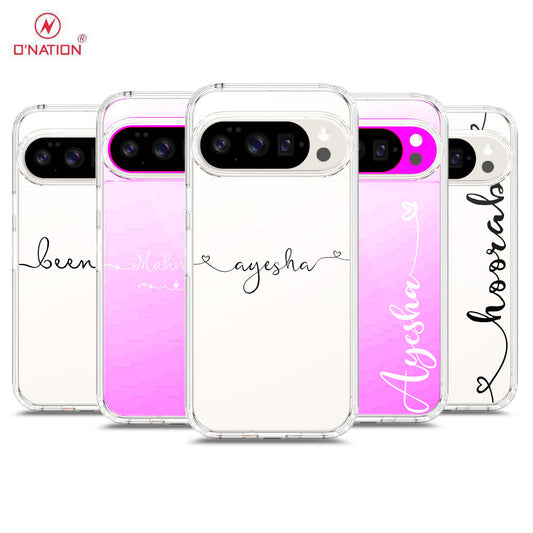 Google Pixel 10 Pro XL Cover - Personalised Name Series - 8 Designs - Clear Phone Case - Soft Silicon Borders