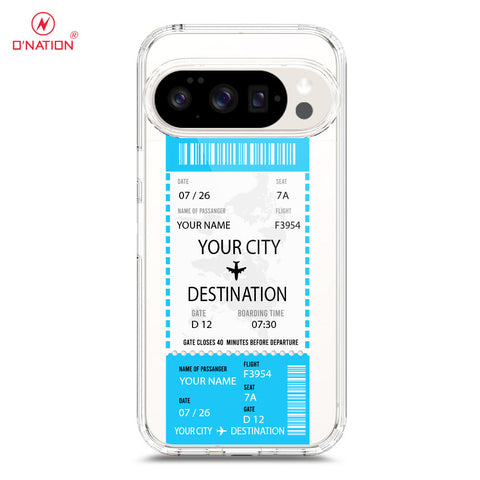 Google Pixel 10 Pro XL Cover - Personalised Boarding Pass Ticket Series - 5 Designs - Clear Phone Case - Soft Silicon Borders