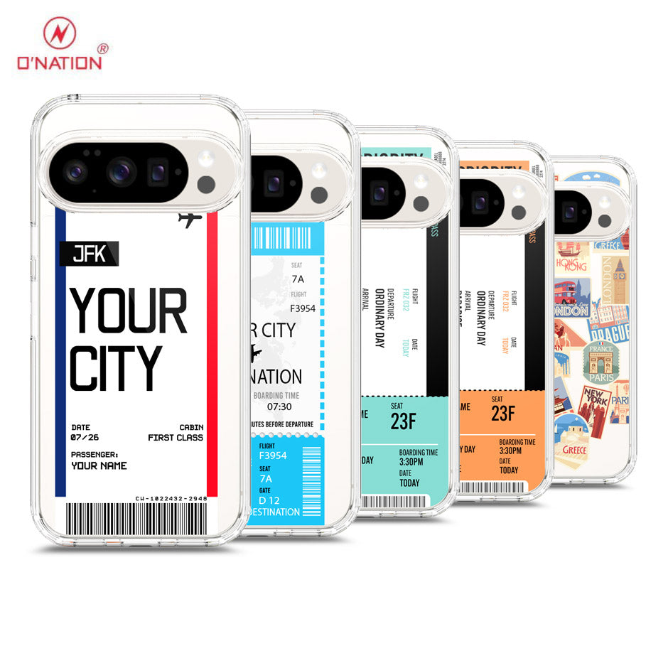 Google Pixel 10 Pro Cover - Personalised Boarding Pass Ticket Series - 5 Designs - Clear Phone Case - Soft Silicon Borders