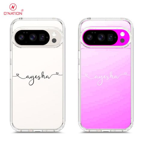 Google Pixel 10 Pro XL Cover - Personalised Name Series - 8 Designs - Clear Phone Case - Soft Silicon Borders