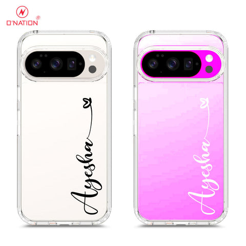 Google Pixel 10 Pro XL Cover - Personalised Name Series - 8 Designs - Clear Phone Case - Soft Silicon Borders