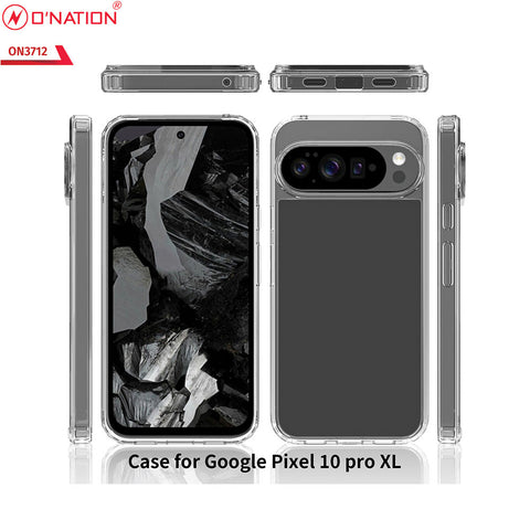 Google Pixel 10 Pro XL Cover - Transparent - ONation Crystal Series - Premium Quality Clear Case No Yellowing Back With Smart Shockproof Cushions