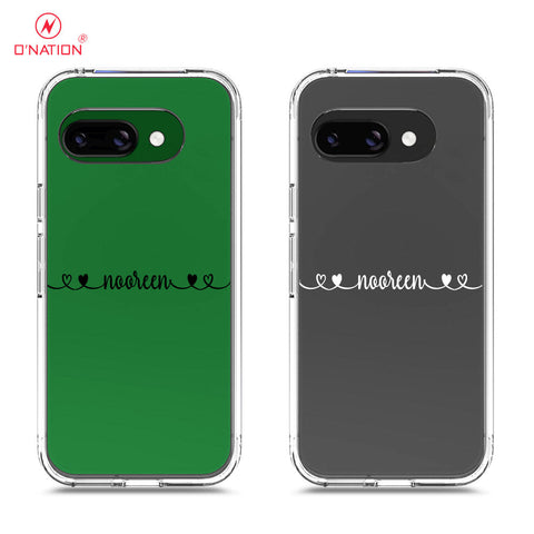 Google Pixel 9a Cover - Personalised Name Series - 8 Designs - Clear Phone Case - Soft Silicon Borders