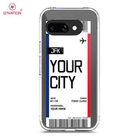 Google Pixel 9a Cover - Personalised Boarding Pass Ticket Series - 5 Designs - Clear Phone Case - Soft Silicon Borders