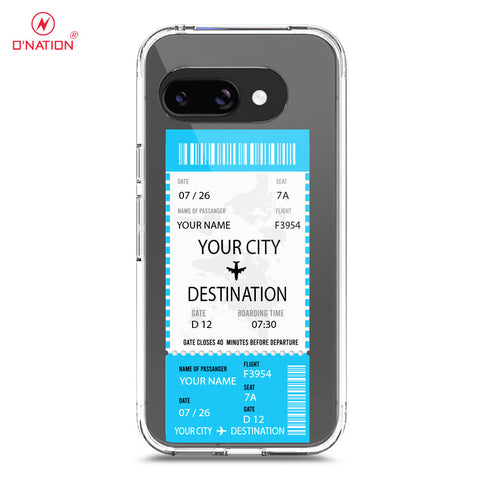 Google Pixel 9a Cover - Personalised Boarding Pass Ticket Series - 5 Designs - Clear Phone Case - Soft Silicon Borders