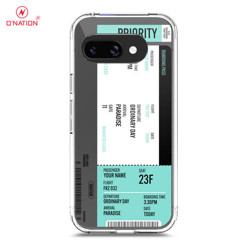 Google Pixel 9a Cover - Personalised Boarding Pass Ticket Series - 5 Designs - Clear Phone Case - Soft Silicon Borders