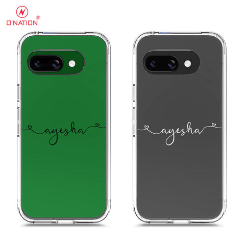 Google Pixel 9a Cover - Personalised Name Series - 8 Designs - Clear Phone Case - Soft Silicon Borders