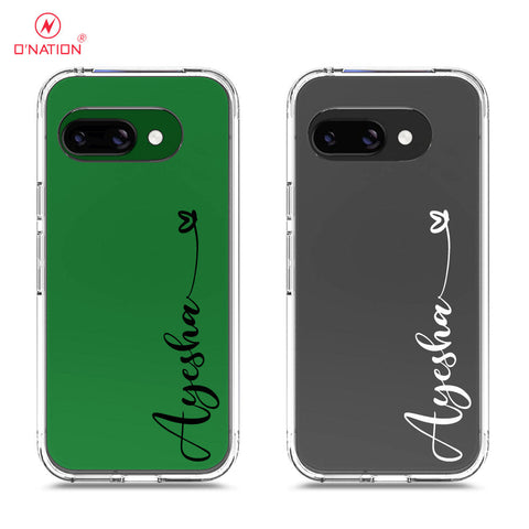 Google Pixel 9a Cover - Personalised Name Series - 8 Designs - Clear Phone Case - Soft Silicon Borders