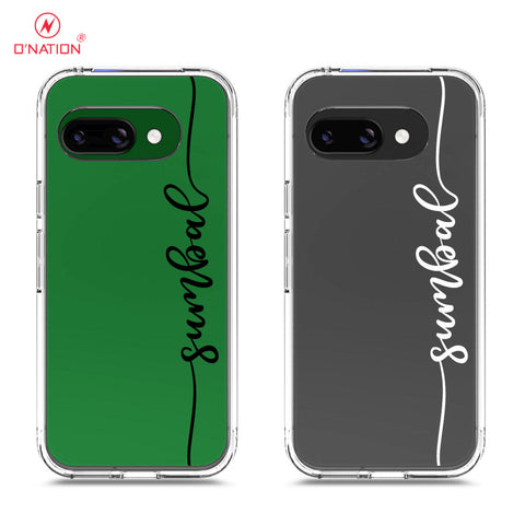 Google Pixel 9a Cover - Personalised Name Series - 8 Designs - Clear Phone Case - Soft Silicon Borders