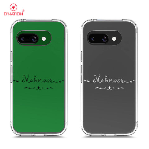 Google Pixel 9a Cover - Personalised Name Series - 8 Designs - Clear Phone Case - Soft Silicon Borders