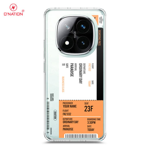 Xiaomi Redmi Note 14 Pro Plus 5G Cover - Personalised Boarding Pass Ticket Series - 5 Designs - Clear Phone Case - Soft Silicon Borders