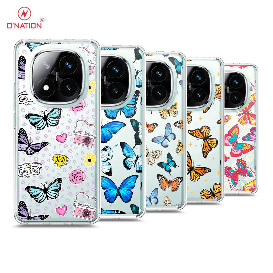 Xiaomi Redmi Note 14 Pro Plus 5G Cover - O'Nation Butterfly Dreams Series - 9 Designs - Clear Phone Case - Soft Silicon Borders