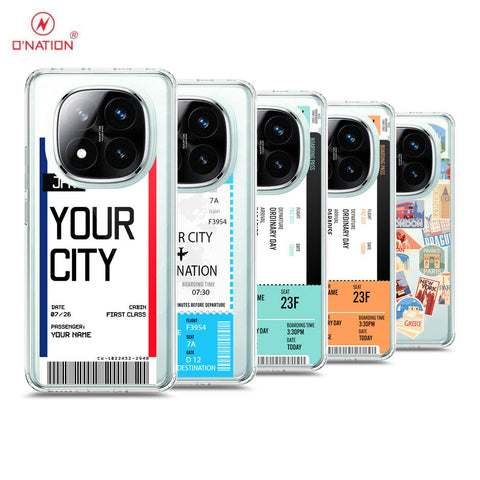 Xiaomi Redmi Note 14 Pro Plus 5G Cover - Personalised Boarding Pass Ticket Series - 5 Designs - Clear Phone Case - Soft Silicon Borders