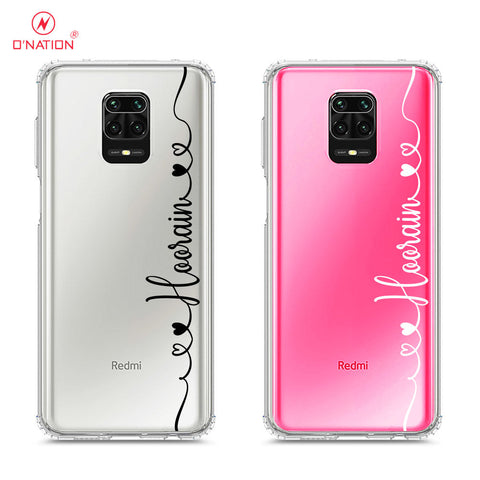 Xiaomi Redmi 9 Pro Max Cover - Personalised Name Series - 8 Designs - Clear Phone Case - Soft Silicon Borders