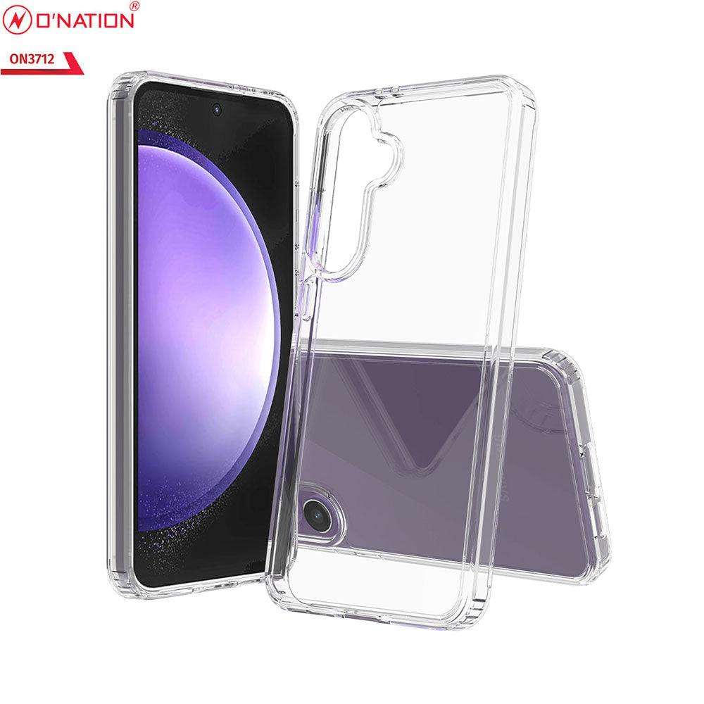 Samsung Galaxy S24 FE Cover - Transparent - ONation Crystal Series - Premium Quality Clear Case No Yellowing Back With Smart Shockproof Cushions