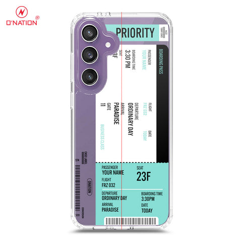 Samsung Galaxy S25 FE Cover - Personalised Boarding Pass Ticket Series - 5 Designs - Clear Phone Case - Soft Silicon Borders