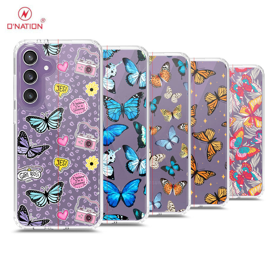 Samsung Galaxy S24 FE Cover - O'Nation Butterfly Dreams Series - 9 Designs - Clear Phone Case - Soft Silicon Borders