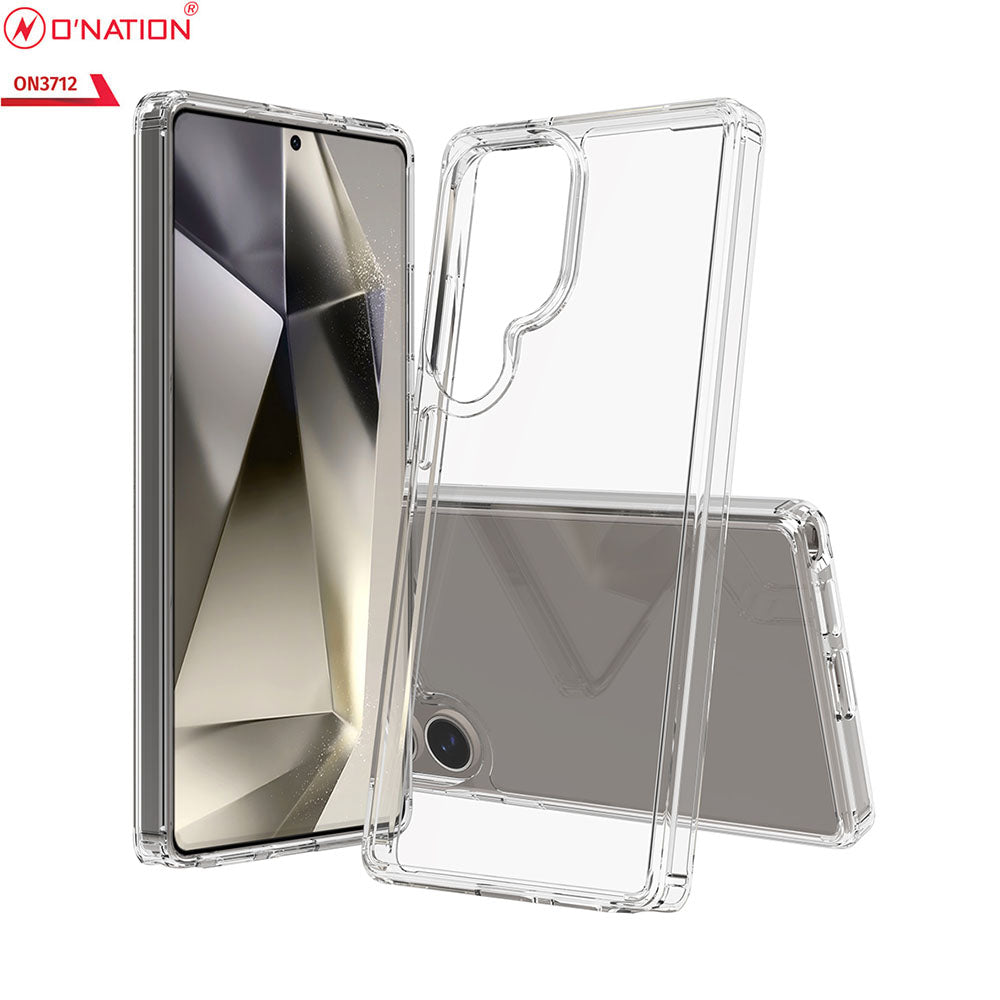 Samsung Galaxy S25 Ultra Cover - Transparent - ONation Crystal Series - Premium Quality Clear Case No Yellowing Back With Smart Shockproof Cushions