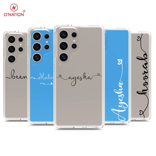 Samsung Galaxy S25 Ultra Cover - Personalised Name Series - 8 Designs - Clear Phone Case - Soft Silicon Borders