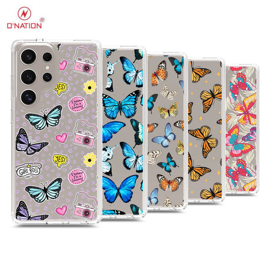 Samsung Galaxy S25 Ultra Cover - O'Nation Butterfly Dreams Series - 9 Designs - Clear Phone Case - Soft Silicon Borders