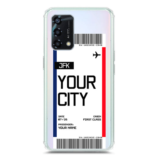 Oppo F19 Cover - Personalised Boarding Pass Ticket Series - Clear Phone Case - Soft Silicon Borders
