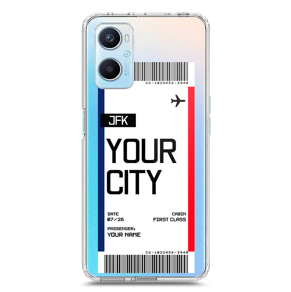 Oppo K10 Cover - Personalised Boarding Pass Ticket Series - Clear Phone Case - Soft Silicon Borders