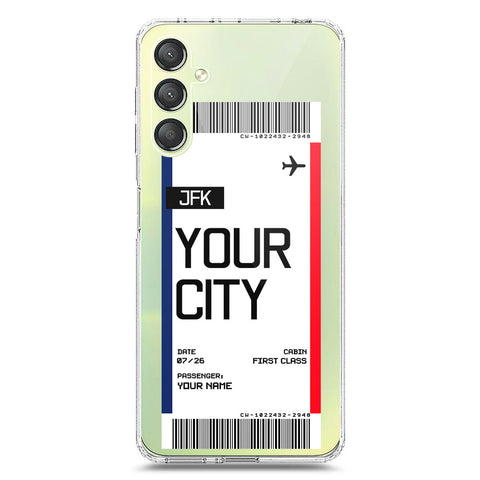 Samsung Galaxy A24 4G Cover - Personalised Boarding Pass Ticket Series - Clear Phone Case - Soft Silicon Borders