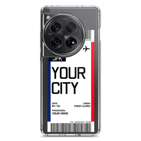 OnePlus 12 Cover - Personalised Boarding Pass Ticket Series - Clear Phone Case - Soft Silicon Borders