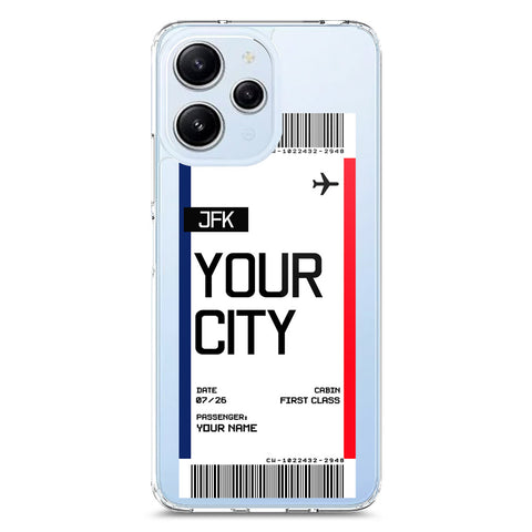 Xiaomi Redmi 12 Cover - Personalised Boarding Pass Ticket Series - Clear Phone Case - Soft Silicon Borders