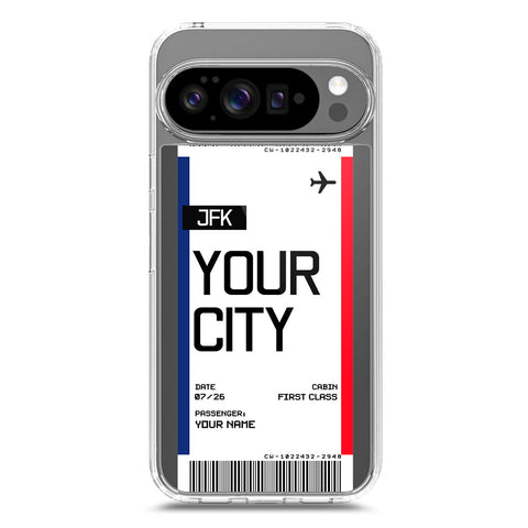 Google Pixel 9 Pro Cover - Personalised Boarding Pass Ticket Series - Clear Phone Case - Soft Silicon Borders
