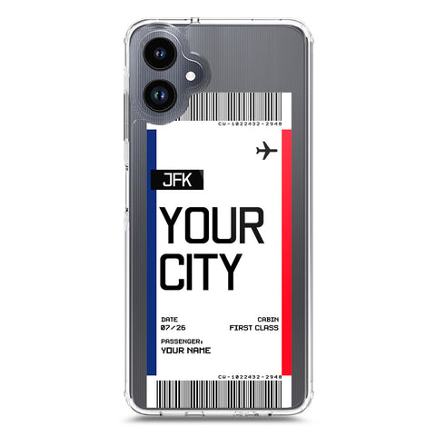 Samsung Galaxy A06 Cover - Personalised Boarding Pass Ticket Series - Clear Phone Case - Soft Silicon Borders